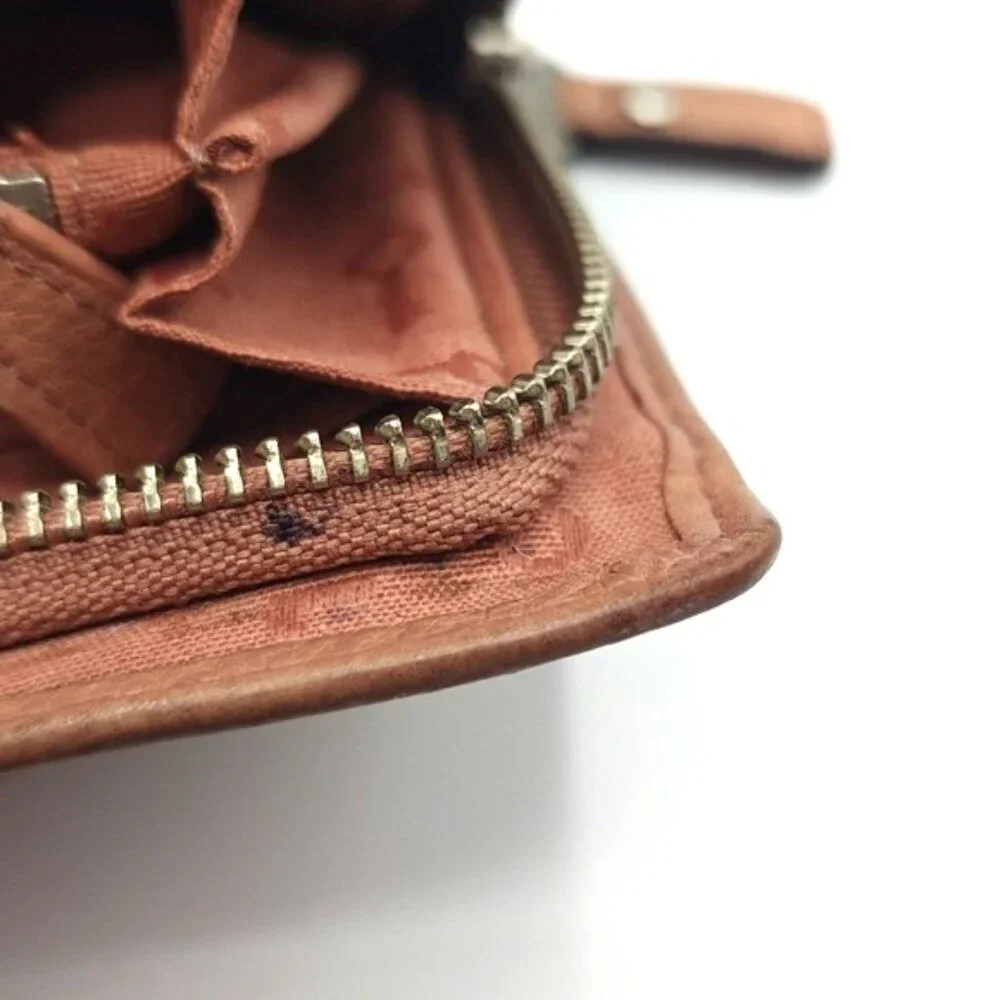 Fossil Maddox Continental Wallet Tan Leather Zip Around